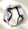 Internet celebrity explosion spring and summer magnetic attraction no knots small silk scarf pearl diamond ball high sense small scarf lazy thin scarf