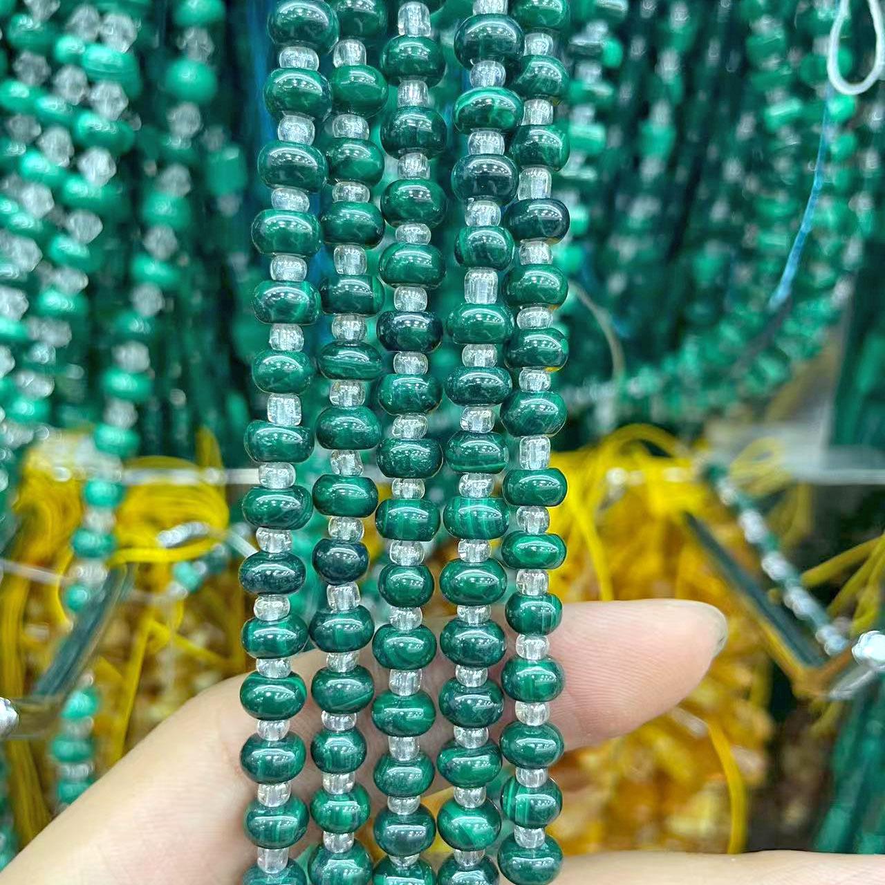 

Натуральні Малахітові Трубочки та Овальні Рахункові Палички, Розсипні Бусини для Браслетів своїми руками, Ювелірних Виробів