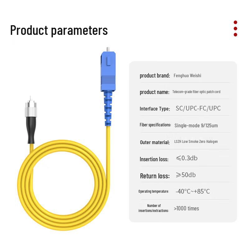 Fenghuoweishi Single-Mode Fiber Optic Patch Cable