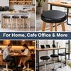 Round Seat Covers for Stools with Elastic - 2-Pack Black Bar Stool Seat Covers Universal Washable Fit for 14-16 Inch Round Stool Chair Cover