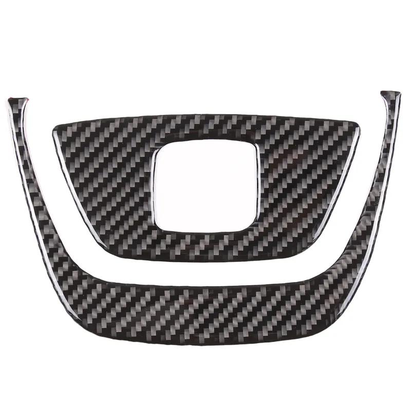 For SEAT Leon León Mk2 1P 2008-2012 Soft Carbon Fiber Car Steering Wheel Frame Panel Cover Trim Sticker Car Interior Accessories
