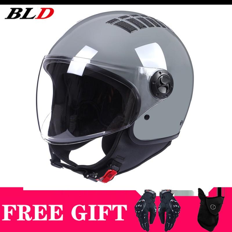 Lightweight Retro Cruiser Motorcycle Helmet Men Women Full Face DOT Approved Vintage Style