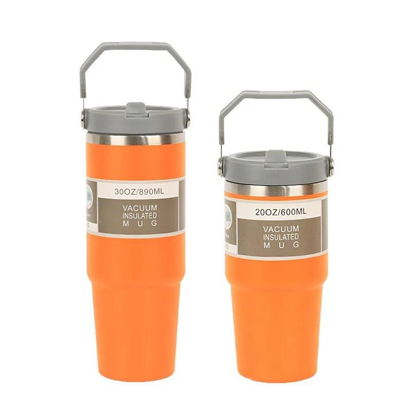 20oz 30oz Stainless Steel Vacuum Insulated Travel Mug With Handle Straw Car Office Home Use