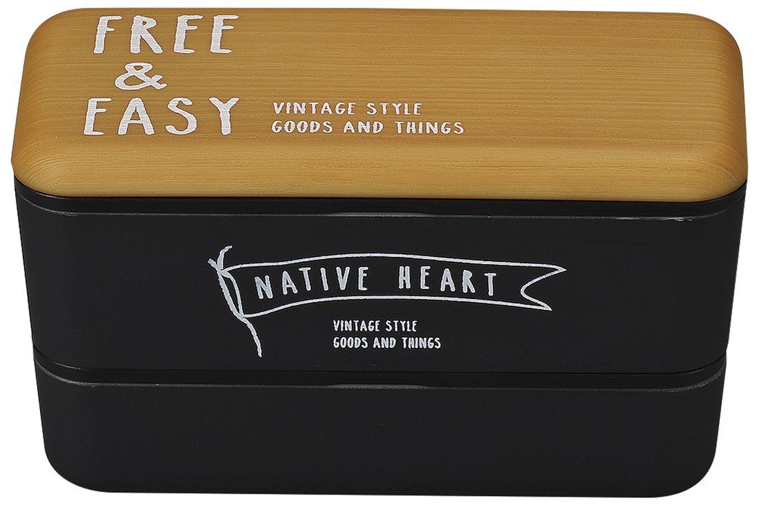 

Masakazu FREE EASY Rectangular Nest Lunch Wood Grain x & Box, Black, 43-78707-6