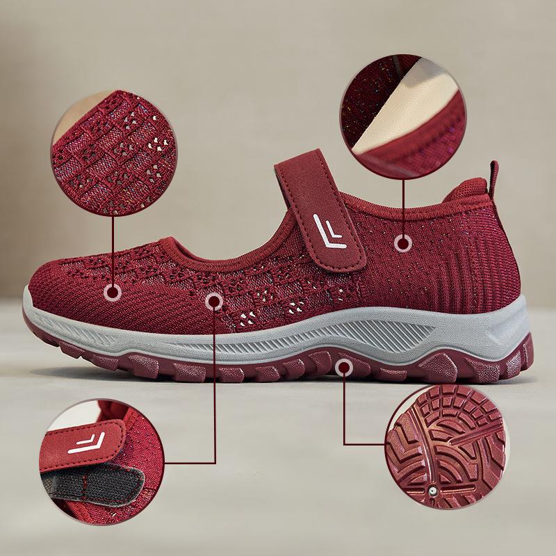 2025 Summer New Mesh soft sole casual flat shoes Wedges Shoes for Women Breathable Cloth Shoes Comfortable Femme sandal