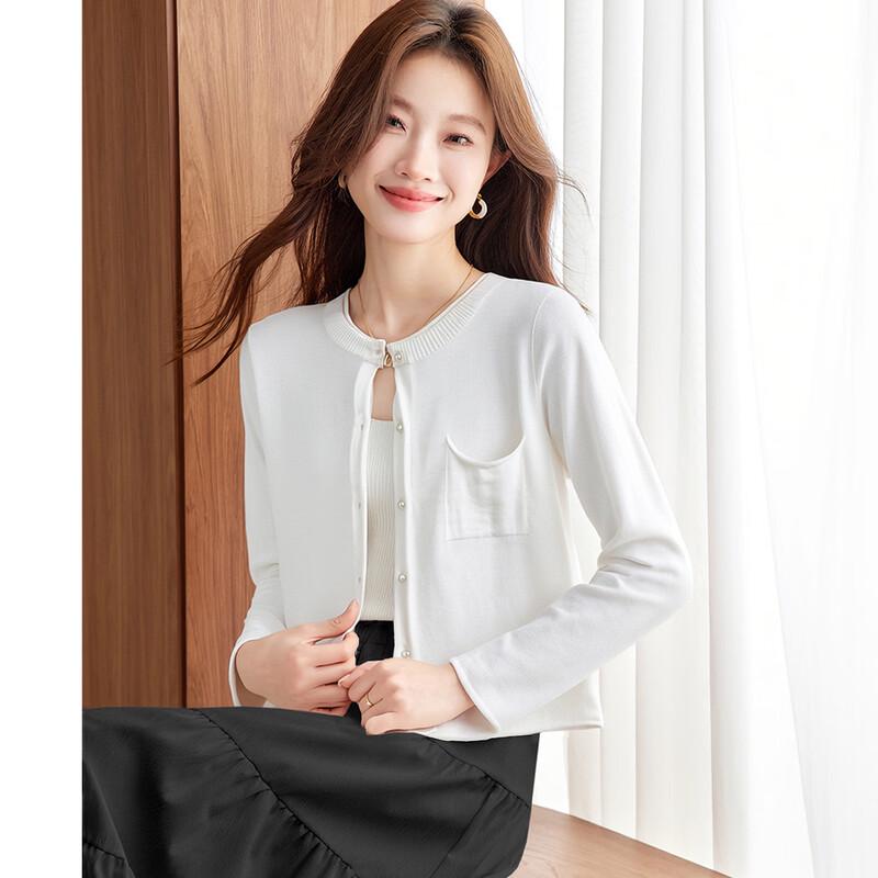 Srcr Women's Fine Wool Blend Thin Knit Cardigan