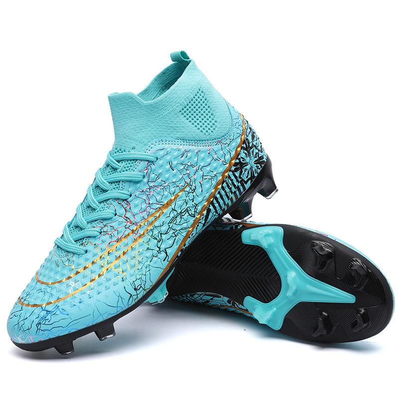 Football Shoes Men's Long Nails Fg High-top Fly-woven Women's Broken Nails Tf Youth Student Sports Shoes Training Shoes
