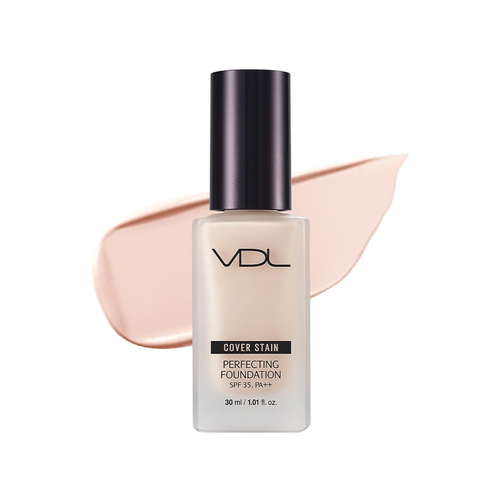 VDL Cover Stain Perfecting Foundation M01 17 SPF35 Жидкая Высокое покрытие Корейская 30мл Нет. Тональная основа PA++, Стойкая, Покрытие, Веганская, Косметика,