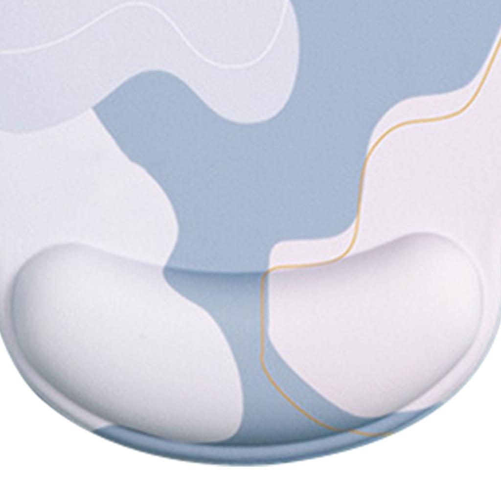 Keyboard Mouse Pad Set Ergonomic Silicone Mouse Pad with Memory Foam Keyboard Wrist Rest Support for Computer Round,