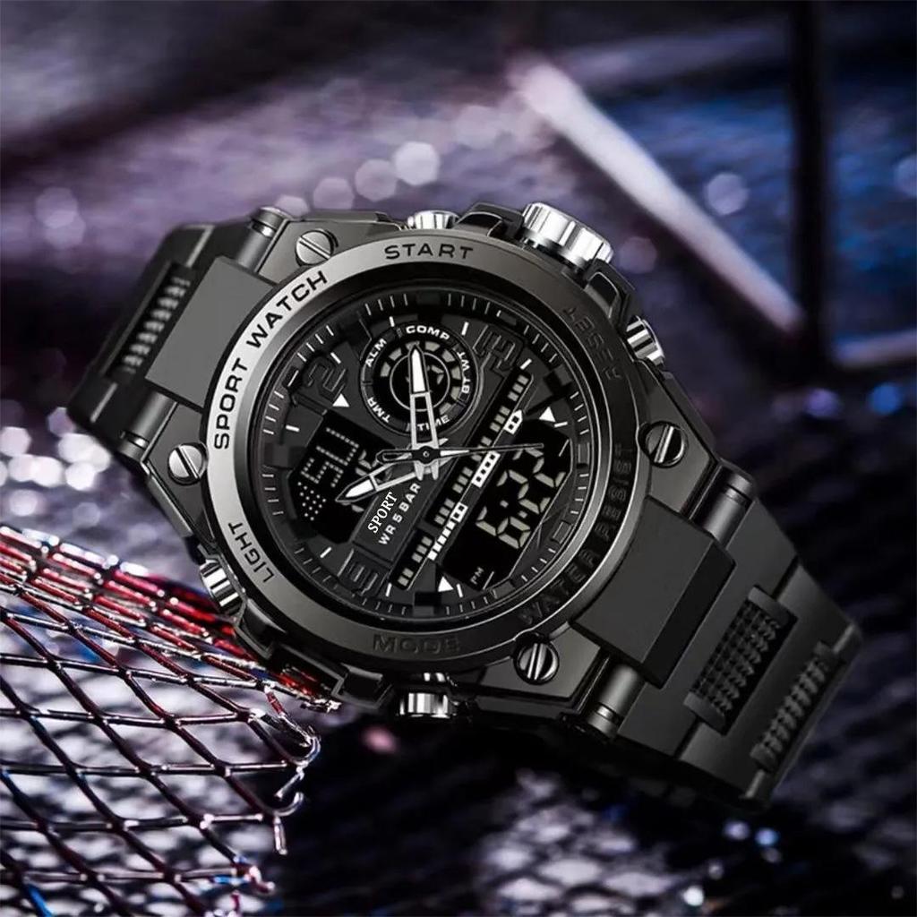 Trendige Herren Multifunktions Wasserdichte Sport Digitaluhr mit Großem Zifferblatt