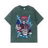 275 GSM Washed T-shirts 100% Cotton Demon Slayer V79 Akaza Print Unisex Heavy Cotton T Shirt