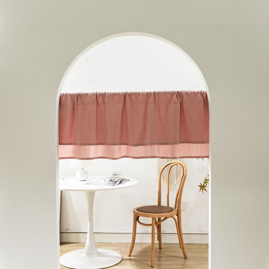 Farmhouse Short Curtain 100% Cotton Drapes for Bathroom Small Window Rod Pocket Tier Curtains Cafe Kitchen Closet Doorway Decor