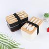 Wheat Straw Double-Layer Lunch Box with Japanese Bamboo Lid