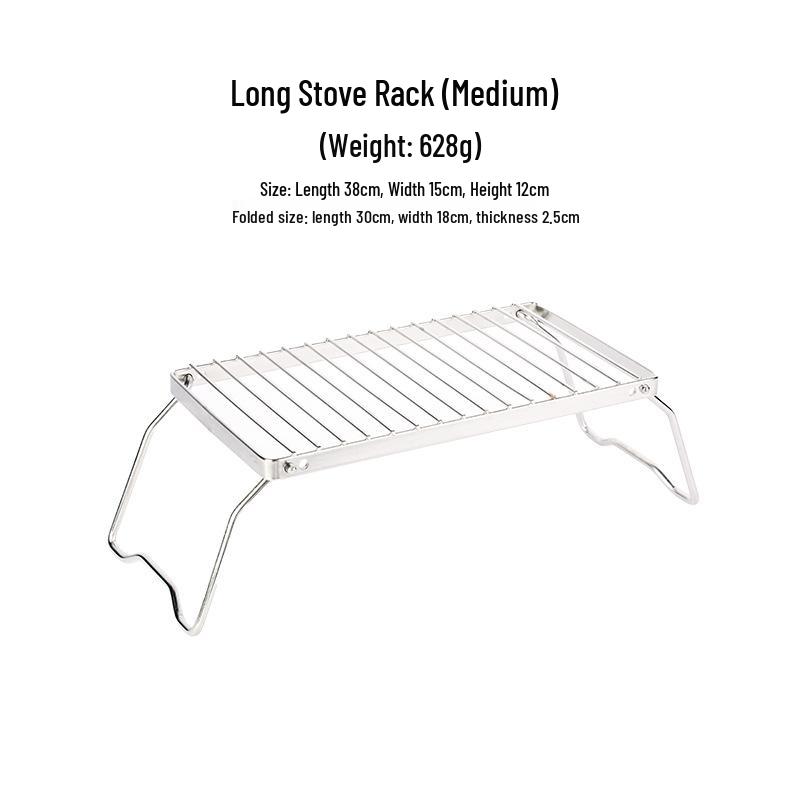 Přenosný skládací nerezový stojan na kempingový gril