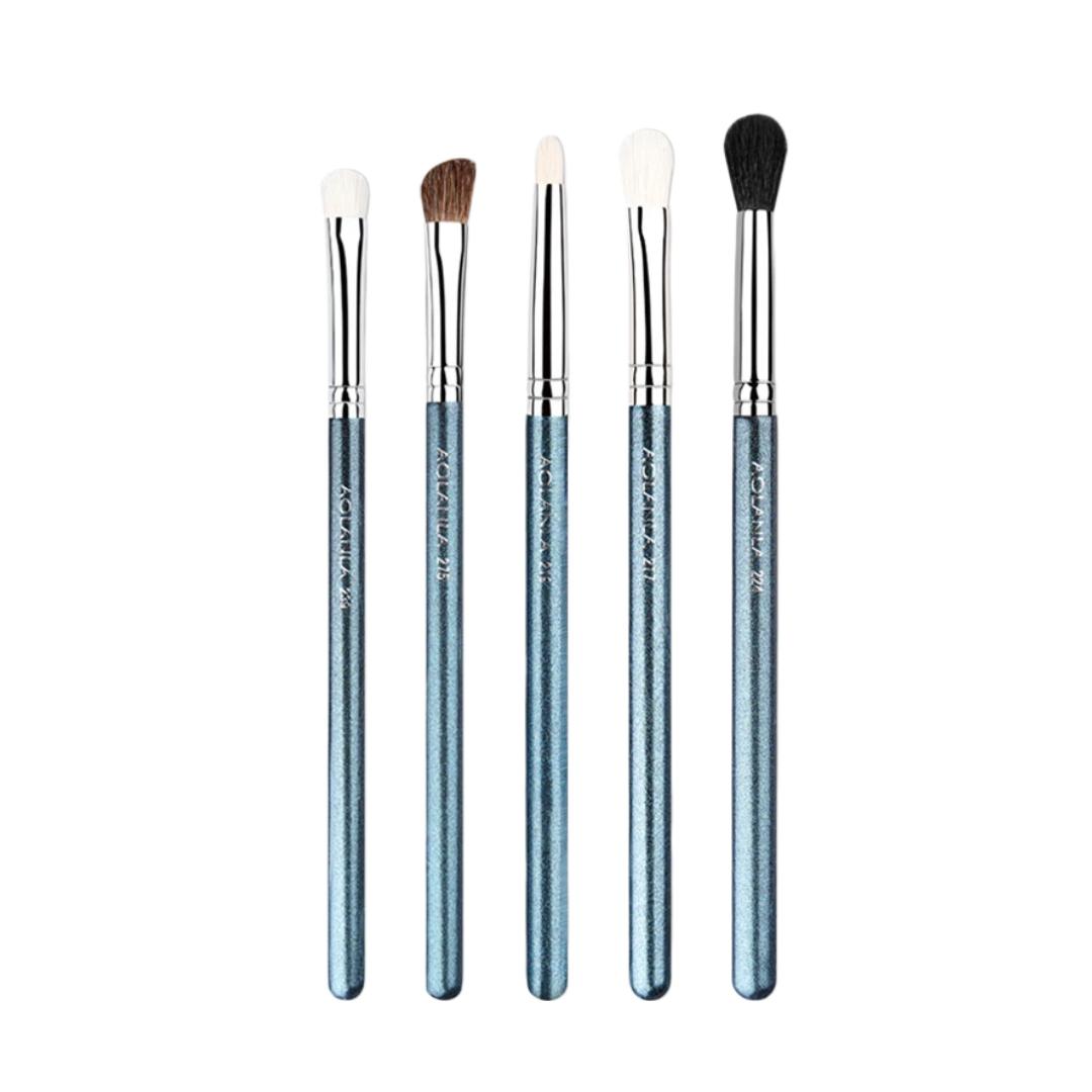 

AOLANLA 5-Piece Eyeshadow Brush Set, Eye Detail Brush, Under-Eye Area Brush, Wool Brushes синій