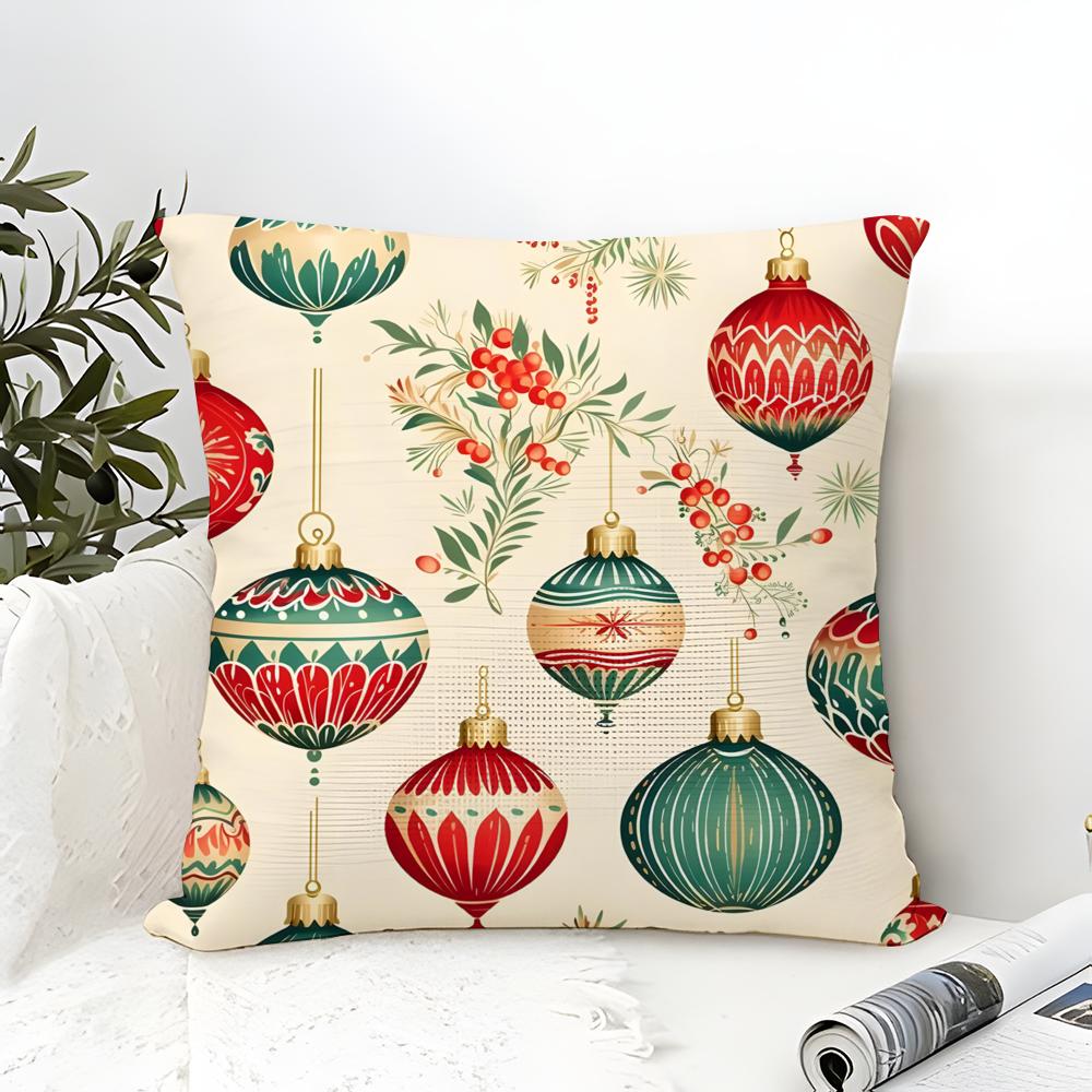 Classic Snowflake Animal Print Pillow Case Cotton Linen Fabric Square Zipper Pillowcase Home Decorative Living Room