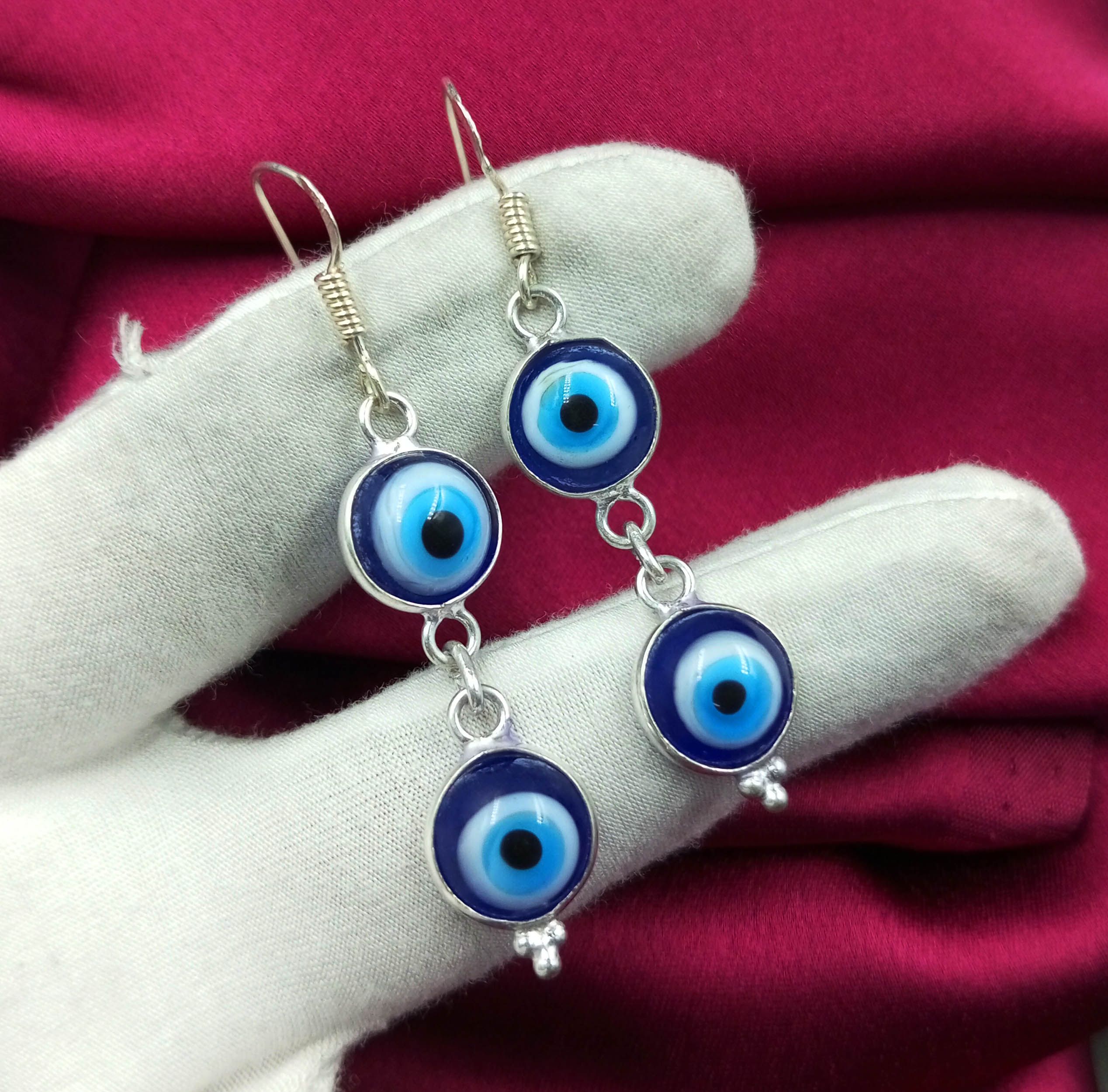 

Женские серьги-крючки Evil Eye Gemstone из стерлингового серебра 925 пробы EEJ-E19