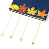 Fall Leaves Metal Bookmarks with Chain Pendant Novel Fiction Page Marker Page Divider for Book Lover Teacher Adult