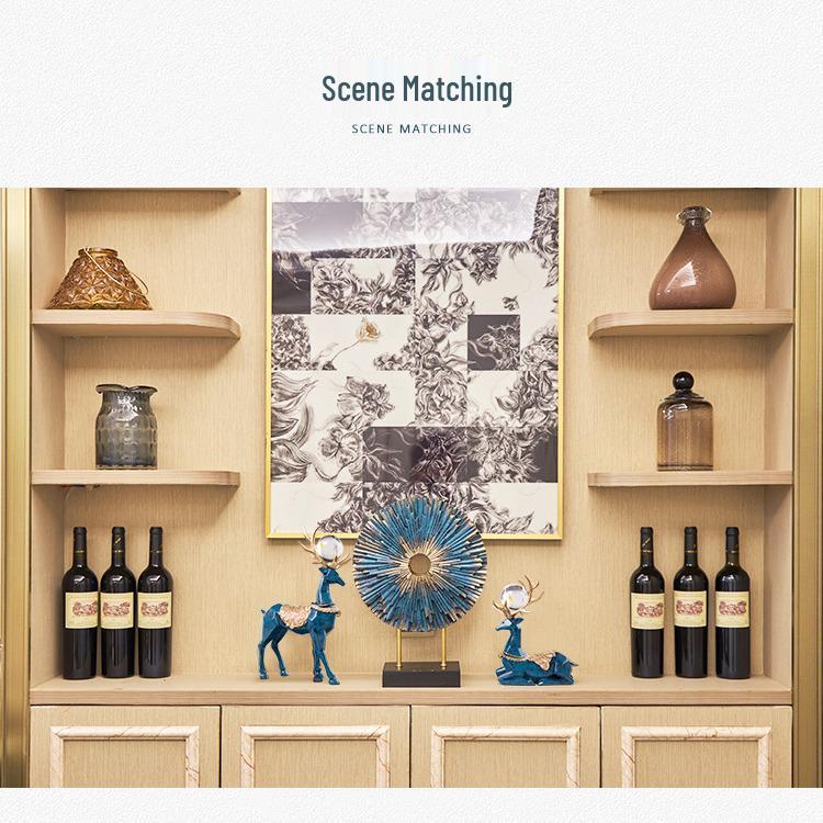 European Deer Wine Cabinet Ornament for Modern Living Room