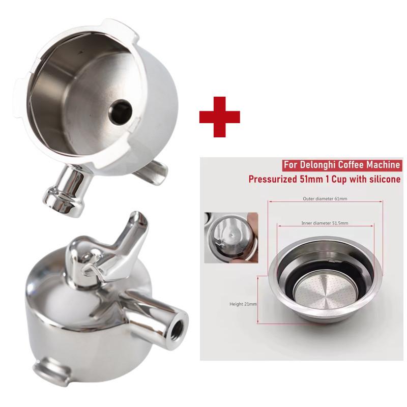 Doppelauslauf Siebträger 51mm Für Delonghi EC685 EC680 Espressomaschine Filter Siebträger 51mm Delonghi Zubehör