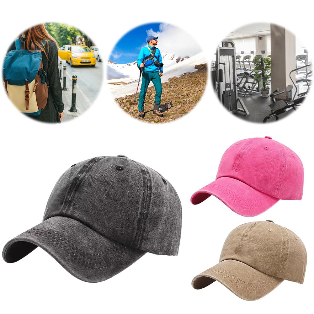 Vintage Cotton Baseball Cap Breathable Outdoor Sun Hat Solid Color Solid Color Baseball Cap for Activities Camping Picnic Hiking