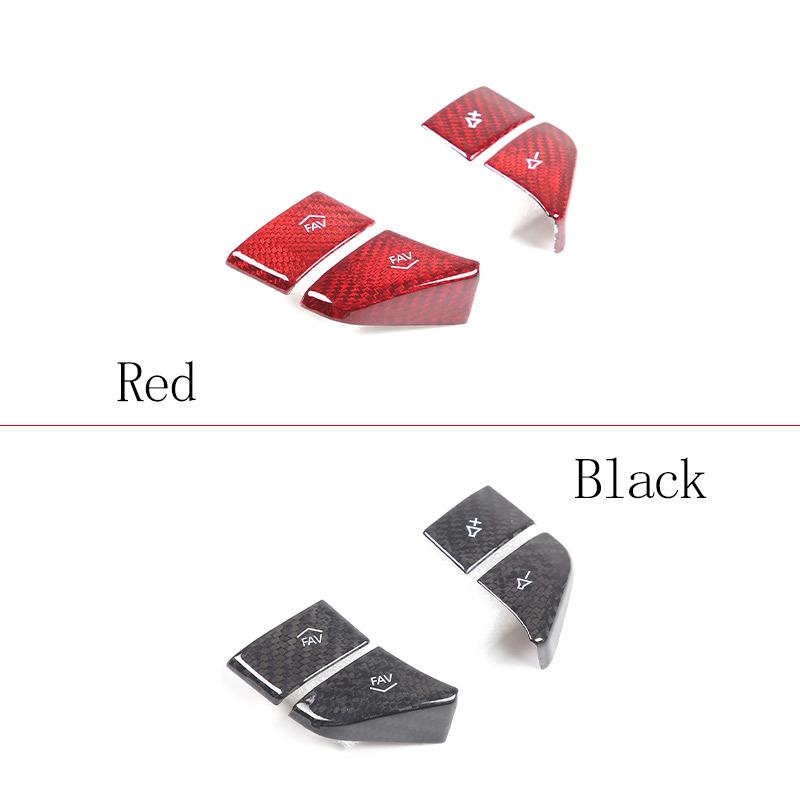 Real Carbon Fiber For Chevrolet Corvette C8 Z51 Z06 - Car Steering Wheel Button Cover Sticker Interior Accessories