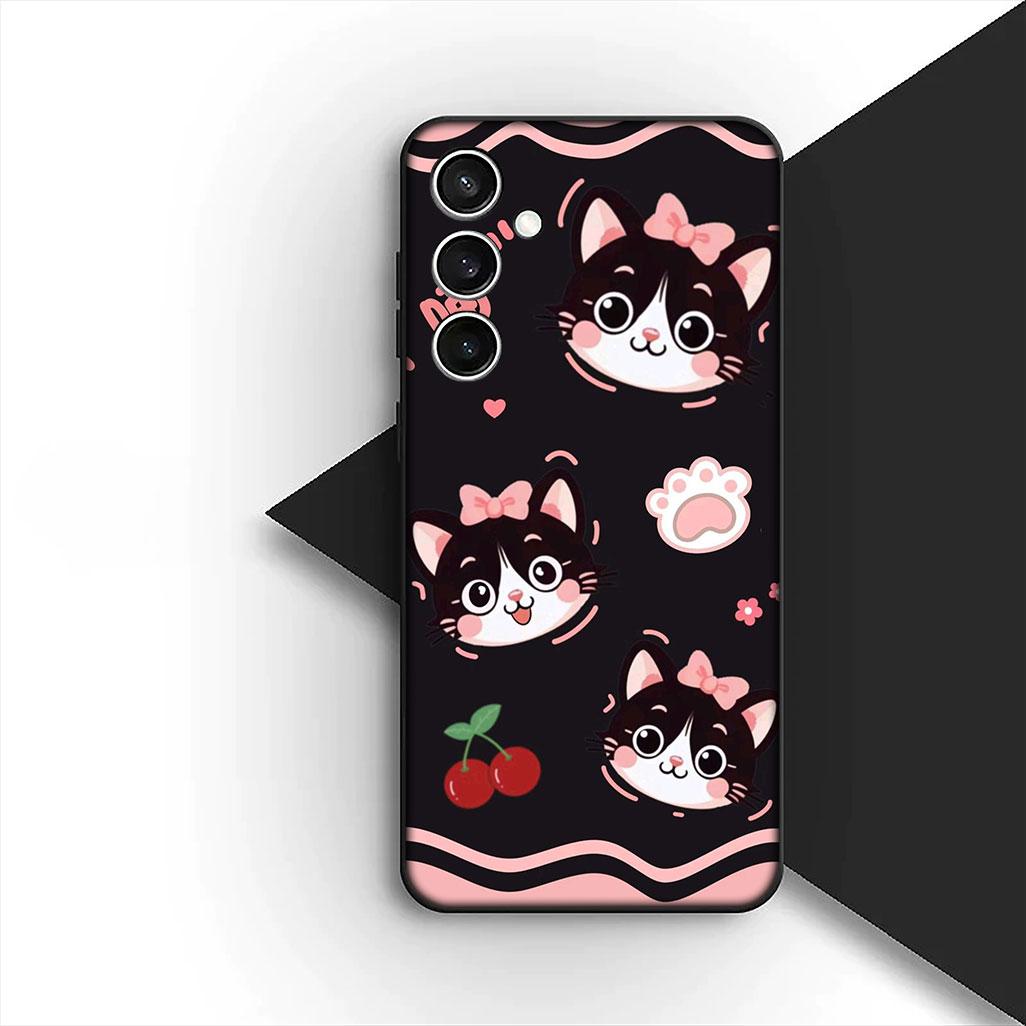 

Защитная крышка для Xiaomi Poco C75 C65 C85 X7 X6 M8 F7 F8 Ultra F6 Pro Чехол для телефона Черный Котенок Кошачий глаз Милый Аниме Poco F7 Pro