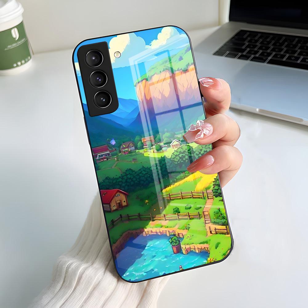 S-Stardew V-Valley Game Phone Case For Samsung S25 S24 FE S23 S22 S21 Plus S20 Ultra Note20Ultra Black Glass Cover