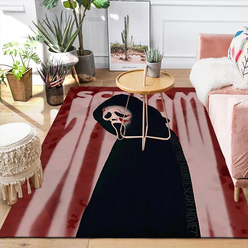 1Pc Scream Horror Icon Rug, Office Carpet Indoor Outdoor Doormat, Non-Slip, Comfortable, Living, Christmas Halloween,  Xmas Gift G1185