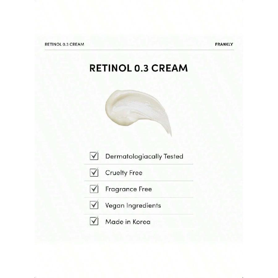 Crème FRANKLY Rétinol 0,3% - 20ml | Crème de nuit puissante intensive au rétinol enrichie en rétinol 0,3%, céramides fortifiants pour la peau