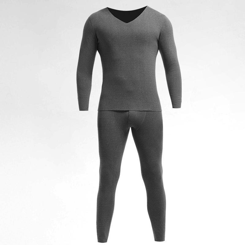 Pánská bezešvá termoprádlová souprava: Zesílená sametová bavlněná základní vrstva pro podzim/zimu