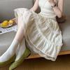 Lace Skirt Women's Summer Thin A Word 5 Points Cake Skirt Sweet Trendy Elastic Waist Polka Dot Mesh Tiered Mini Skirt