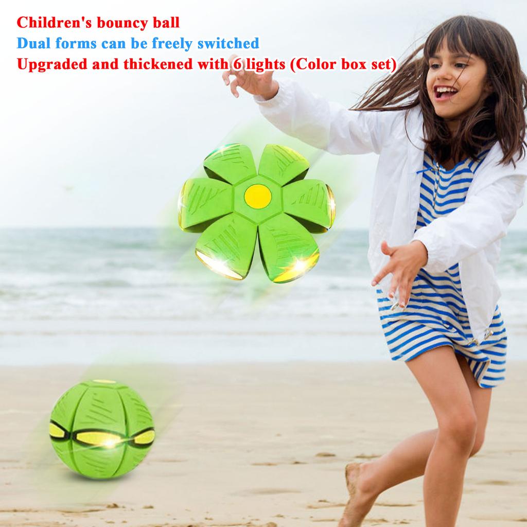 Kinder Hüpfball, Metaball, Fliegende Untertasse, Hüpfball, Eltern-Kind-Interaktion, Formwechselbar, Mit 6 Lichtern