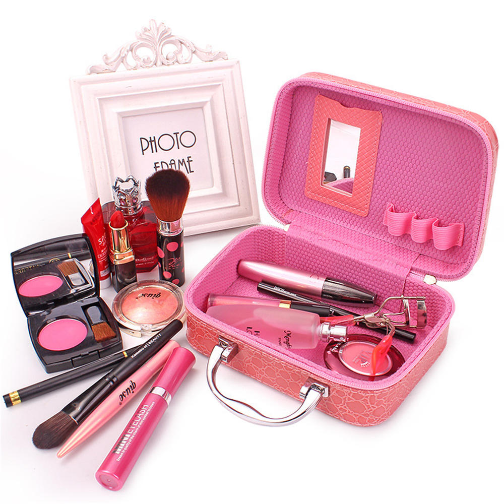 Cosmetic Bag PU Material Makeup Organizer Beautician Bag Leather Travel Handbag For Beauty Storage Makeup Collection Travel