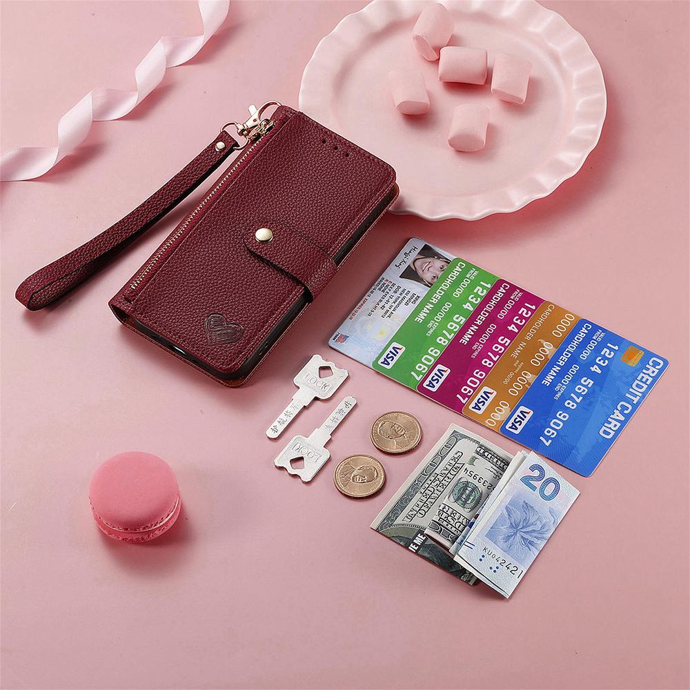 Zipper Leather Wallet Case For ZTE Libero 5G IV Blade V41 Smart A34 A35 Lite A35 Core A72S A75 V60 Vita Anshin Family Back Cover
