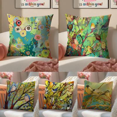 Anime Abstract Paint Colorful Art Cushion Cover Pillowcase Short Plush Invisible Zipper Room Sofa Cushion Cover
