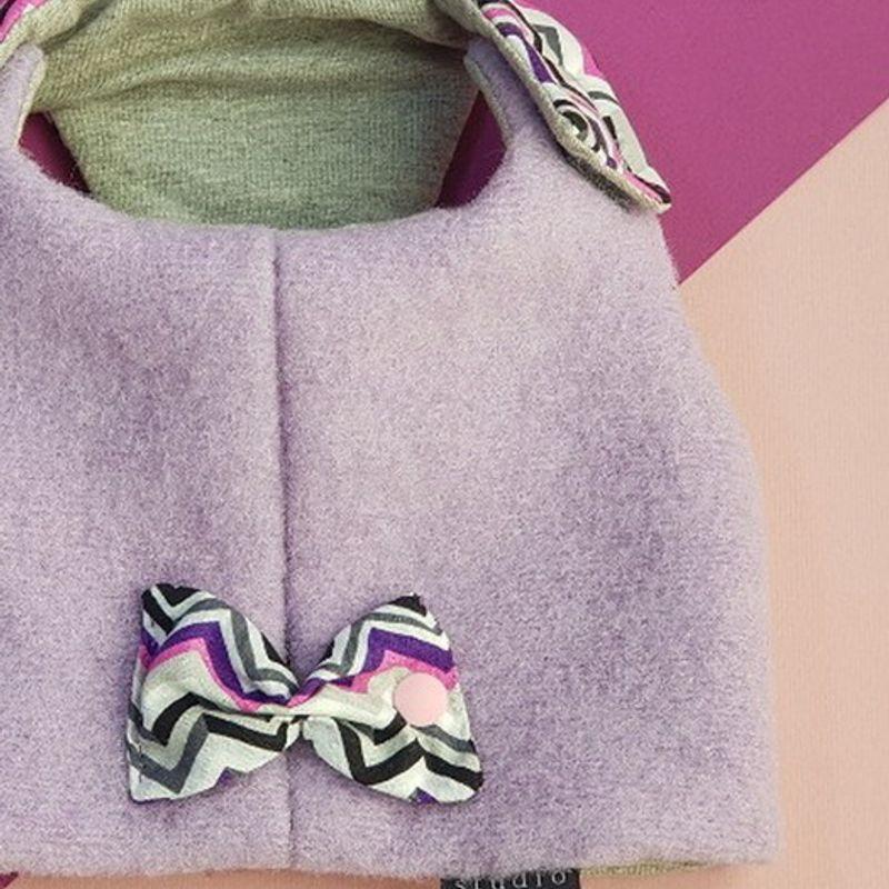 PLUM STUDIO Italian Virgin Wool Petit Bebe Crop Vest - Lilac