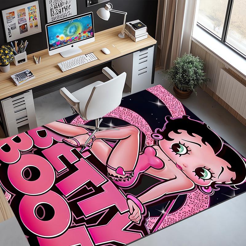 Betty Boop Pattern Rug, Indoor/Outdoor Mat, for Picnic, Gameroom, Bedroom, Office, Living Room, Home Decor Carpet, Birthday Gift