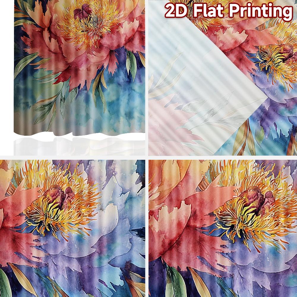 Set Of 2 Flat Printing Curtains Without Rod Floral Spring Blossom Design April Fools Is Day Festival Creative Curtain Made Polyester
