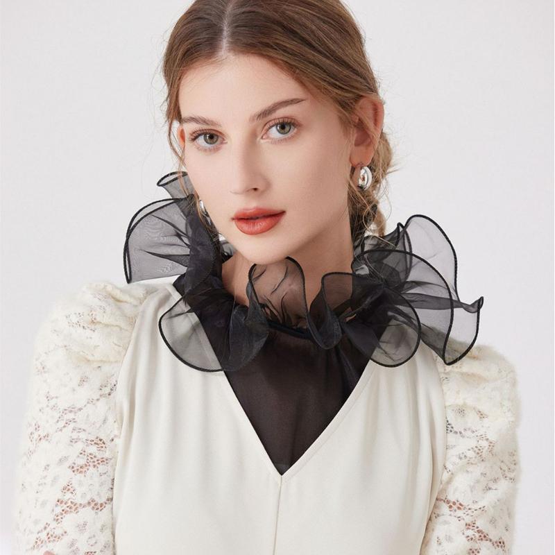 Sweet Tull High Collar Autumn Winter Detachable Blouse Shirt Removable False Collar Sweater Decorative Collar Neck Accessories