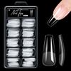 Alomd/Coffin/Square/Stilettos Fake Nail Tips,Clear Acrylic False Nail 10Sizes Press On Nail for DIY Nail Extensions