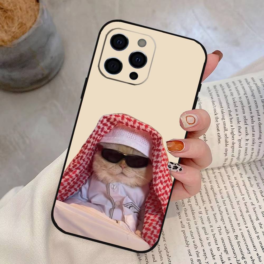 Funny Cute Cat Phone Case For iPhone 17, 16,15,14,13,12,11 Plus,Pro Max, Others Soft Black Cover