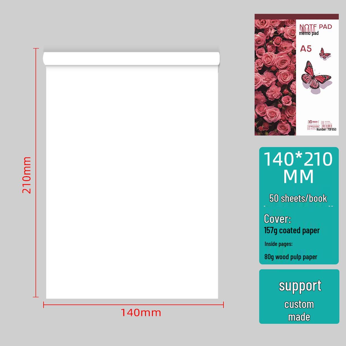 Fragrant Butterfly Rhyme Sticky Note & Sketch Pad: Tearable Blank Memo A4 A5 A6 50 sheets