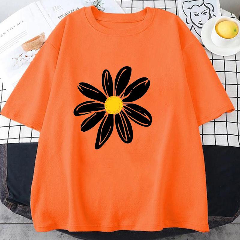 New Daisy Flower Printed T Shirt Unisex Unisex Teens Girl Fashion Hip Hop Harajuku Casual Short Sleeve Tops Daisy Lover Gift Tee Fun