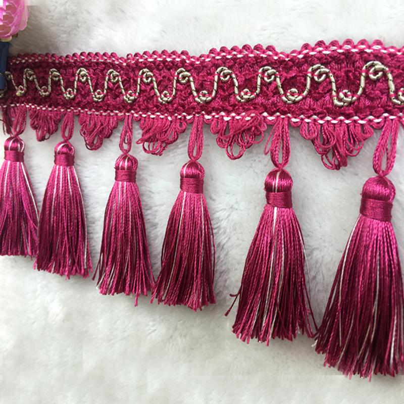 3/1M Gold/Beige/Red Long Sewing Tassel Fringe Lace for Home Accessories Trim Curtain Decoration Thread Tablecloth DIY Tassle 