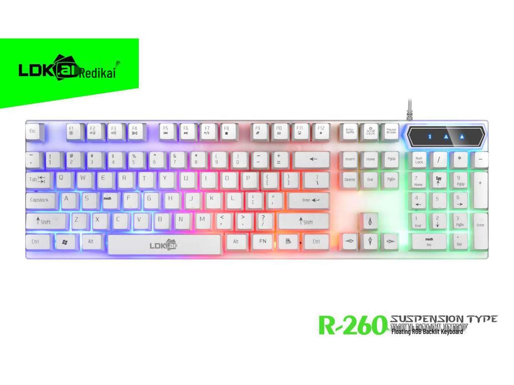 Redikai 832 USB Keyboard and Mouse Set - Luminous Gaming Kit with Colorful Backlight