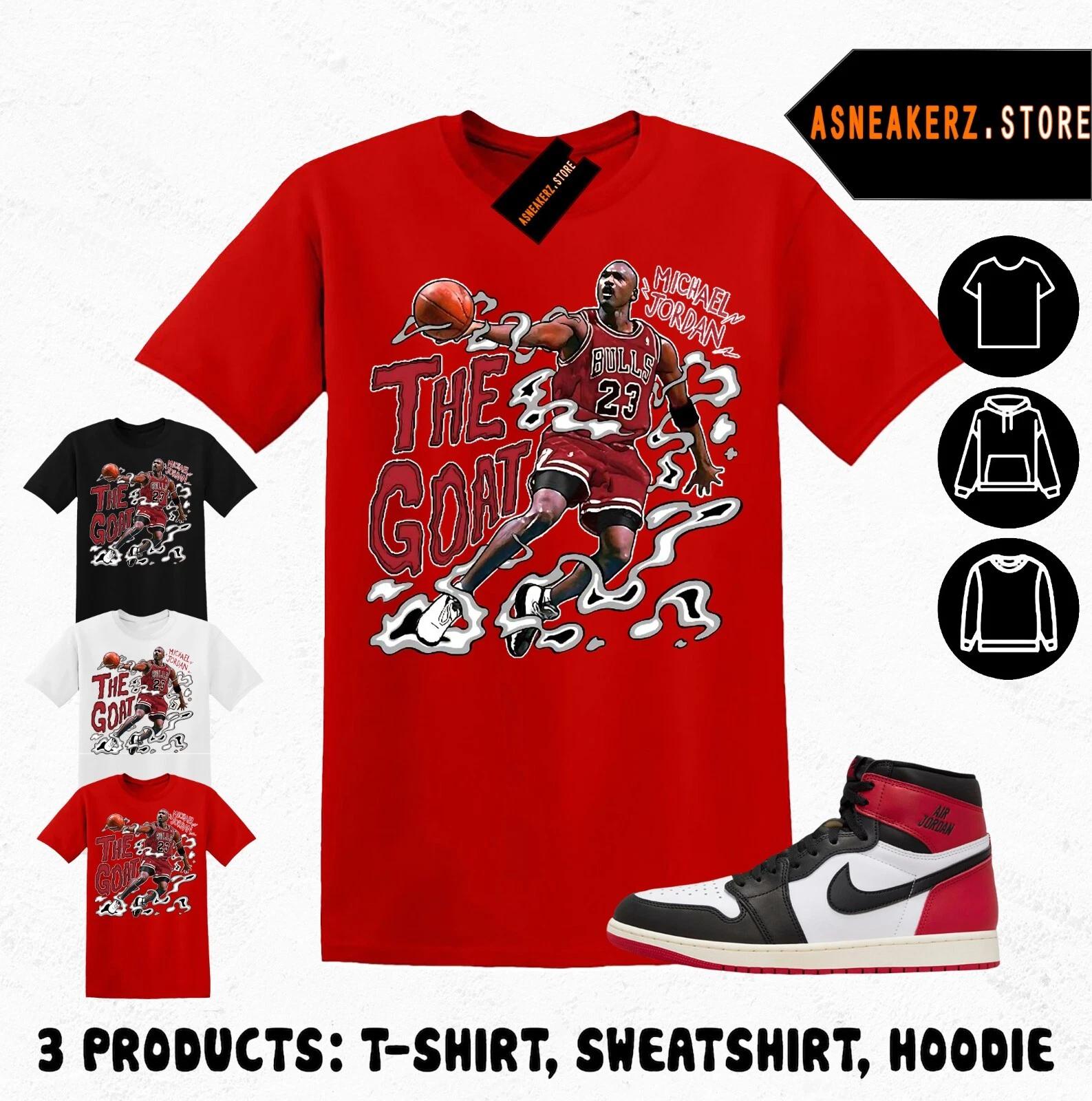 

Shirt Match AJ 1 High OG Black Toe Reimagined Sneaker Matching The Goat MJ Tee S