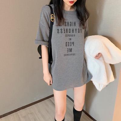 New Summer Korean Version Loose Letter Printed Short-sleeved T-shirt Female Student Top Women's Clothing Trendy