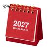 Kompakter Tischkalender für Zuhause, Mini-Schreibtisch 2026-2027, Okt 2026 bis Dez 2027, Stehend, zum Umblättern, Kleines tragbares Schreibtisch-Dekorationsobjekt-Kalender, 14 Monate