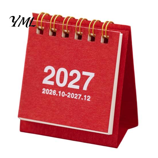 Kompakter Tischkalender für Zuhause, Mini-Schreibtisch 2026-2027, Okt 2026 bis Dez 2027, Stehend, zum Umblättern, Kleines tragbares Schreibtisch-Dekorationsobjekt-Kalender, 14 Monate